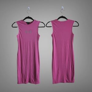 Pink Rhinestoned mini heart dress